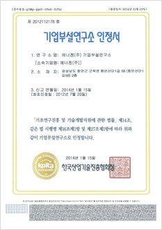 Certificate of company annex laboratory